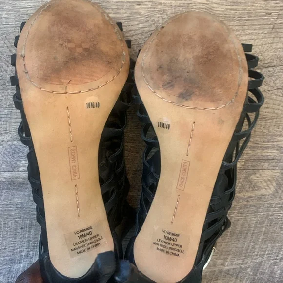 vince Camuto gladiator Stiletto Strappy Ankle Dressy Black Sandal Size 10 - Picture 7 of 10
